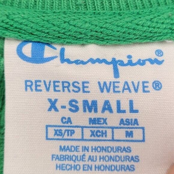 Champion Reverse Weave Sweatshirt Mens XS Green Sweater Pullover Retro Crewneck - Picture 5 of 8
